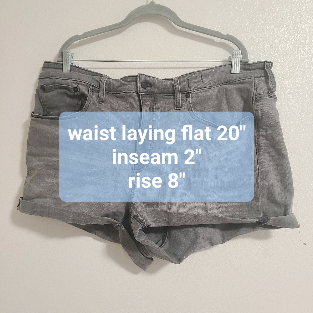 Madewell Gray High Rise Denim Shorts - Picture 6 of 9
